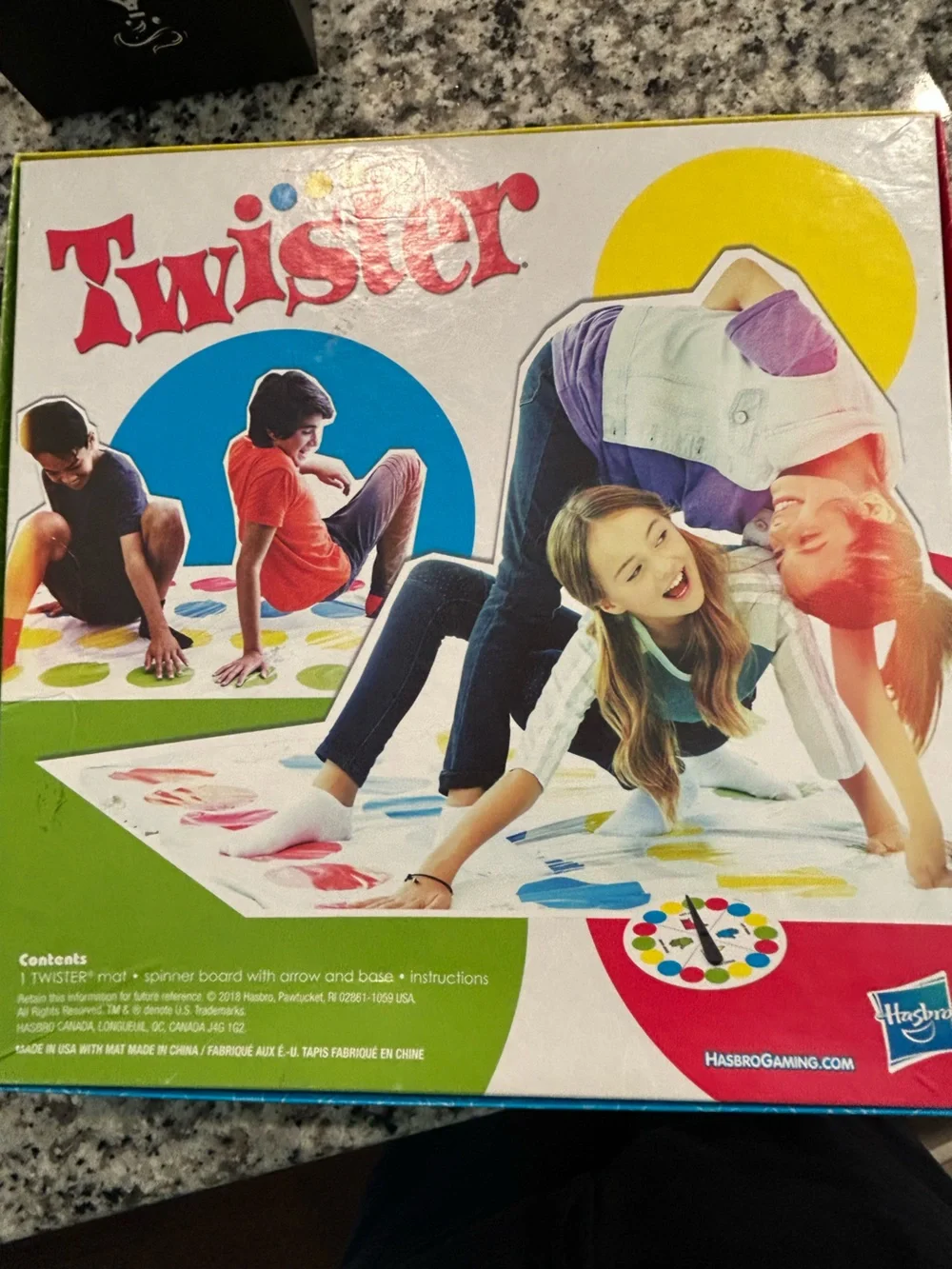 Twister Game Mat with Red, Blue, Yellow, Green Circles